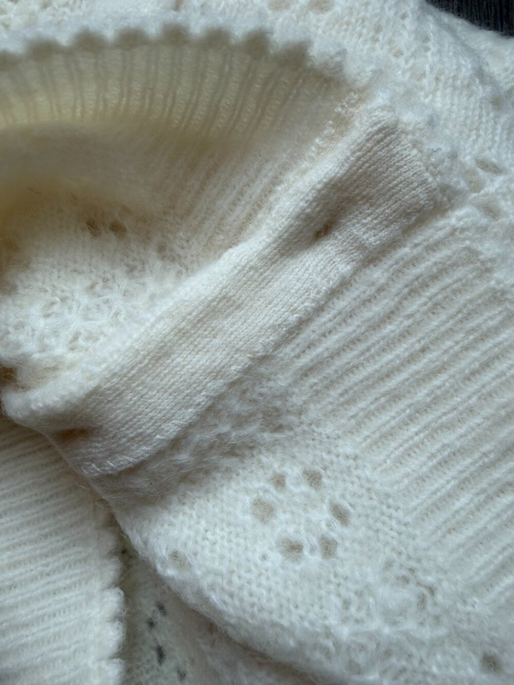Doen NWOT Emery pointelle cardigan White SAMPLE S - Picture 13 of 14